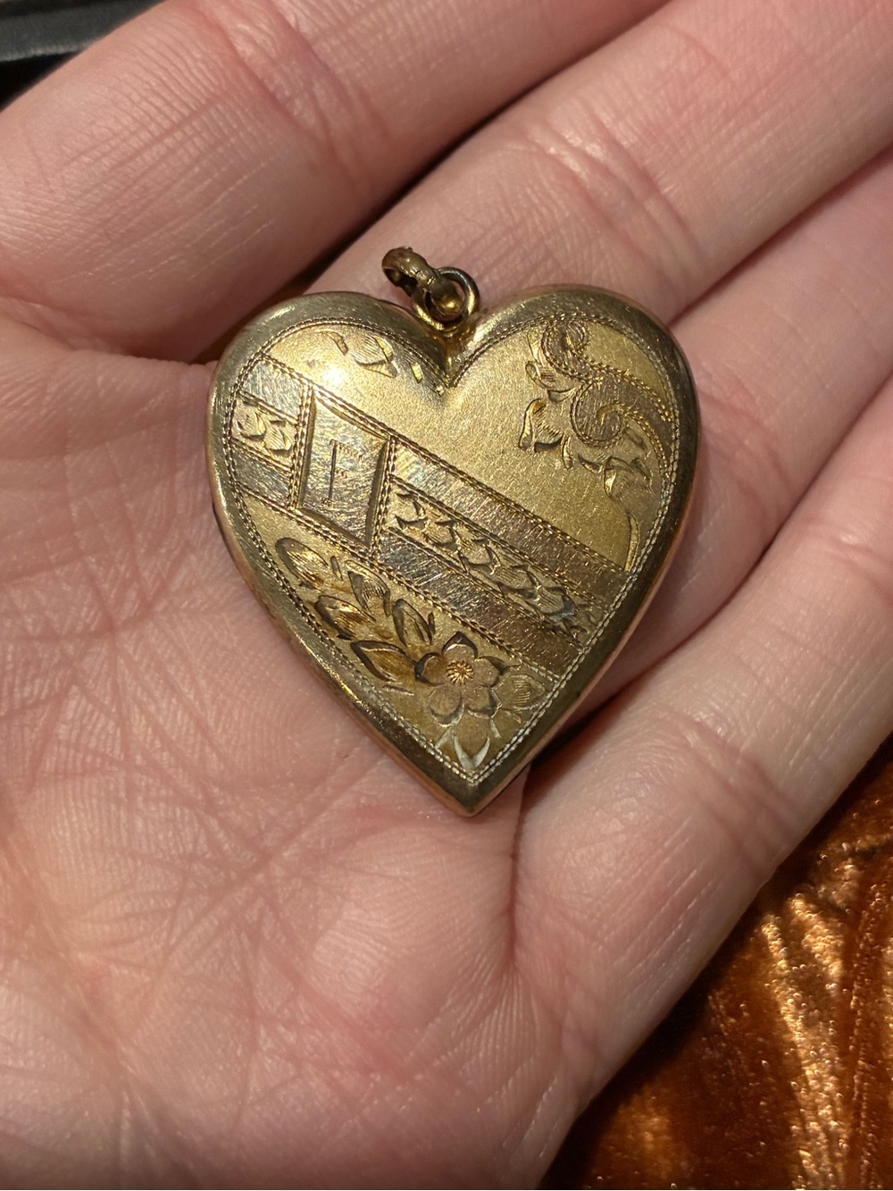 Antique Gold Filled Heart Locket Pendant